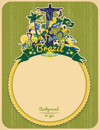 Illustration of traditional Brazilian items. Vector background.Design element.のイラスト素材