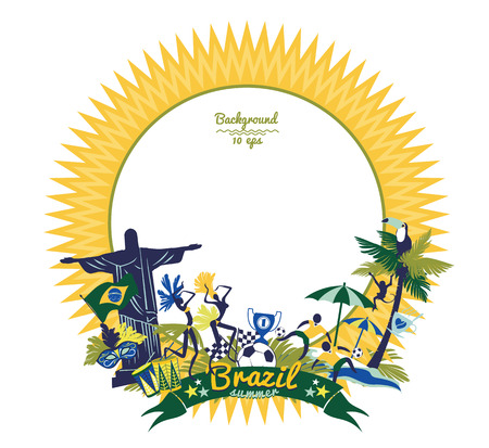 Illustration of traditional Brazilian items. Vector background.Design element.のイラスト素材