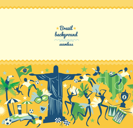 Illustration of traditional Brazilian items. Vector background.Design element.のイラスト素材