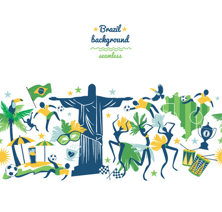 Illustration of traditional Brazilian items. Vector background.Design element.のイラスト素材