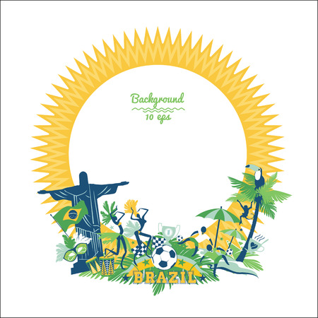 Illustration of traditional Brazilian items. Vector background.Design element.のイラスト素材