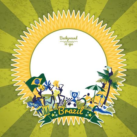 Vector frame with traditional Brazilian theme. Design element.のイラスト素材