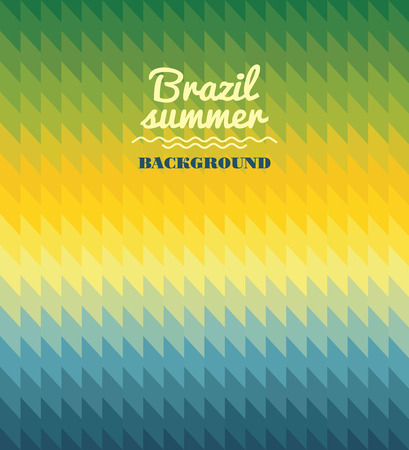 Vector geometric background in Brazil flag concept. Abstract background.のイラスト素材