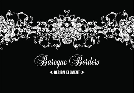 Ornamental border, frame. Baroque pattern. Vector seamless. Design element.のイラスト素材