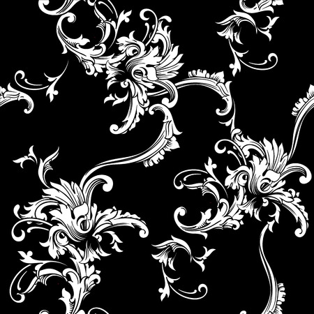 Seamless vector background. Baroque pattern. Design element.のイラスト素材
