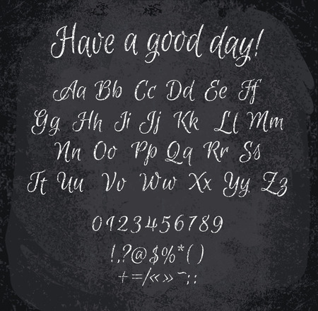illustration of chalked alphabet. Imitation texture of chalkのイラスト素材