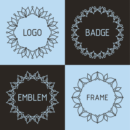 outline frames and badgesのイラスト素材