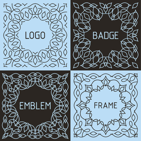outline frames and badgesのイラスト素材