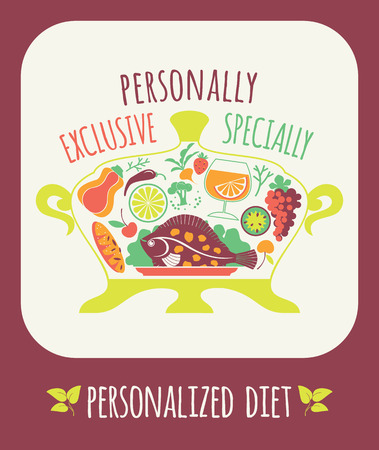 Vector illustration of Personalized diet. Elements for designのイラスト素材