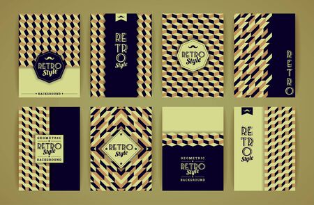 Set of Vintage Retro Backgrounds. Patterns for Placards, Posters, Flyers and Banner Designs.のイラスト素材