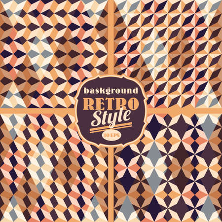 Set of vector seamless geometrical patterns. Vintage textures. Decorative retro background for cards, invitations, web design, fabric, wallpaper.のイラスト素材