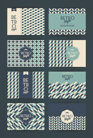 Set of Vintage Retro Backgrounds. Patterns for Placards, Posters, Flyers and Banner Designs.のイラスト素材