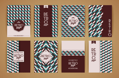 Set of Vintage Retro Backgrounds. Patterns for Placards, Posters, Flyers and Banner Designs.のイラスト素材