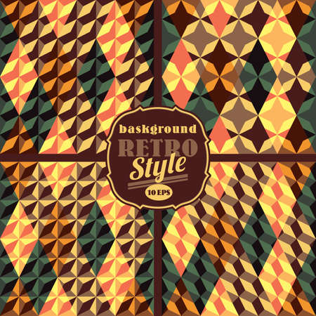 Set of vector seamless geometrical patterns. Vintage textures. Decorative retro background for cards, invitations, web design, fabric, wallpaper.のイラスト素材