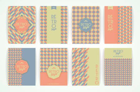 Set of Vintage Retro Backgrounds. Patterns for Placards, Posters, Flyers and Banner Designs.のイラスト素材