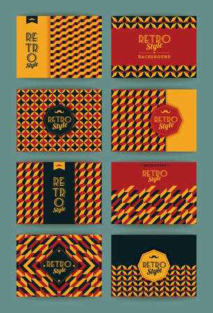 Set of Vintage Retro Backgrounds. Patterns for Placards, Posters, Flyers and Banner Designs.のイラスト素材