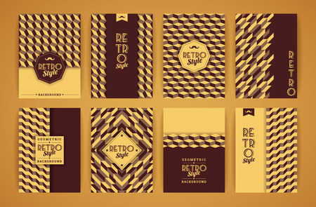 Set of Vintage Retro Backgrounds. Patterns for Placards, Posters, Flyers and Banner Designs.のイラスト素材
