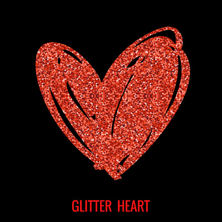 Hand drawn glitter heart. Vector design element for valentines day, save the date, wedding stationary and other users.のイラスト素材