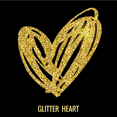 Hand drawn glitter heart. Vector design element for valentines day, save the date, wedding stationary and other users.のイラスト素材