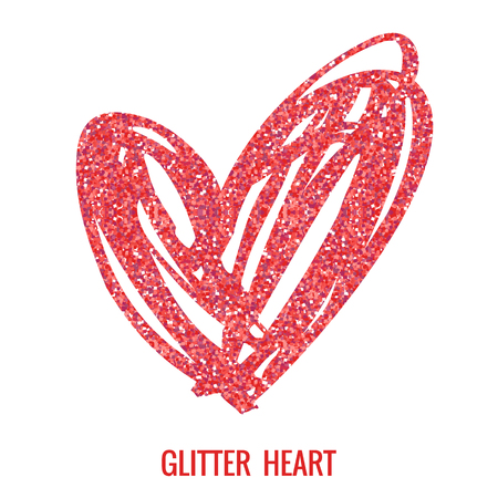 Hand drawn glitter heart. Vector design element for valentines day, save the date, wedding stationary and other users.のイラスト素材
