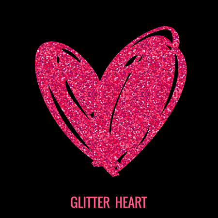 Hand drawn glitter heart. Vector design element for valentines day, save the date, wedding stationary and other users.のイラスト素材