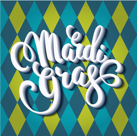 Mardi Gras. Glittering lettering design for Banners. Vector illustrationのイラスト素材
