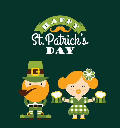 Saint Patrick's Day. Vector flat illustrationのイラスト素材