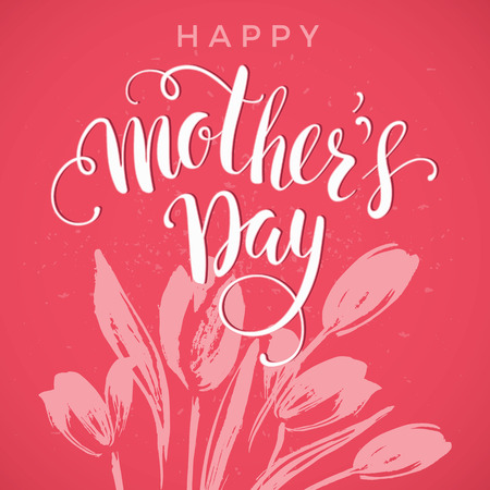 Happy Mothers Day lettering. Mothers day greeting card. Vector illustration.のイラスト素材