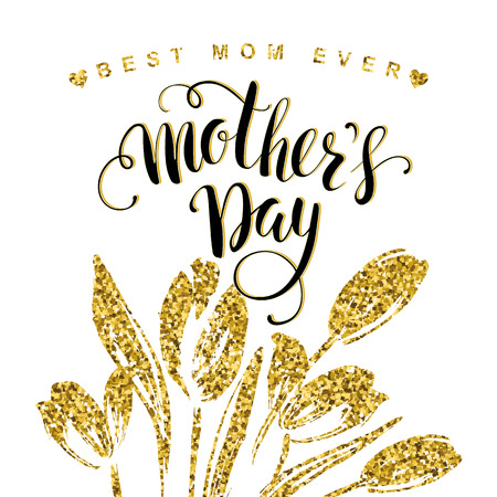 Happy Mothers Day lettering. Mothers day greeting card. Vector illustration.のイラスト素材