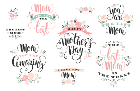 Mothers Day. Lettering design. Vector illustration.のイラスト素材
