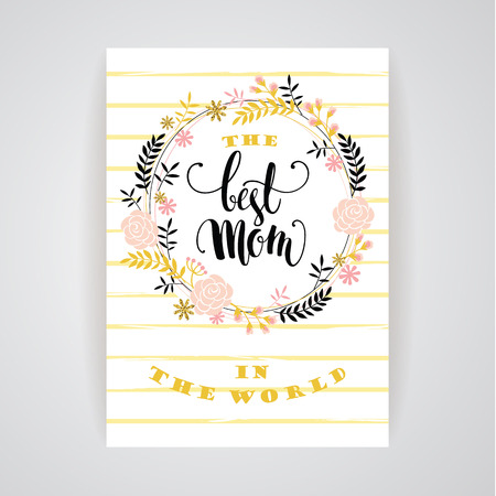 Happy Mothers Day lettering. Mothers day greeting card. Vector illustration.のイラスト素材