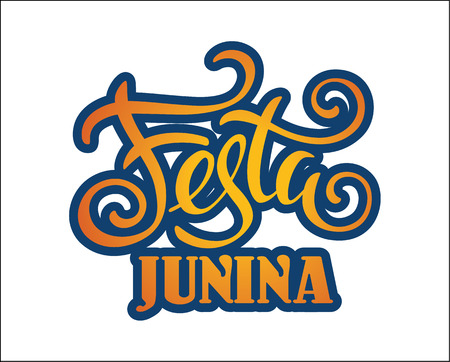 Latin American holiday, the June party of Brazil. Lettering design. Vector illustrationのイラスト素材