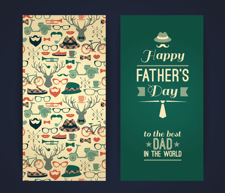 Happy Father's Day Card In Retro Style. Vector illustration.のイラスト素材