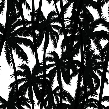 Tropical summer print with palm. Seamless patternのイラスト素材