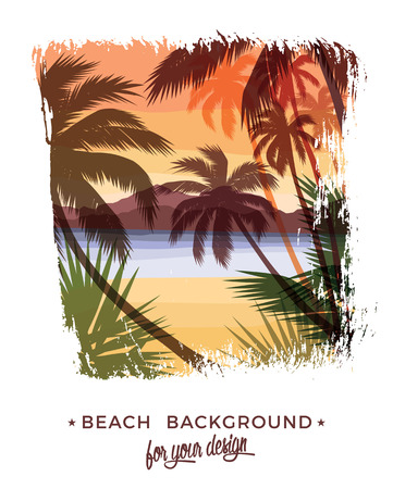 Beach summer background. Vector illustration. Design elementのイラスト素材