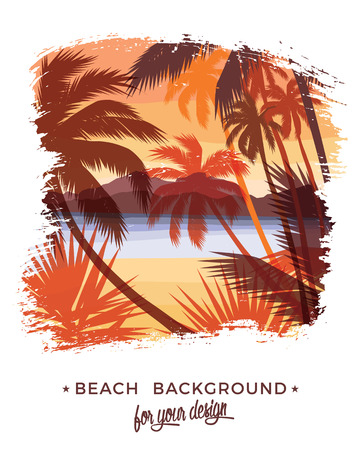 Beach summer background. Vector illustration. Design elementのイラスト素材