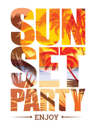 Tropical beach summer print with slogan for t-shirt graphic and other uses. Vector illustrationのイラスト素材