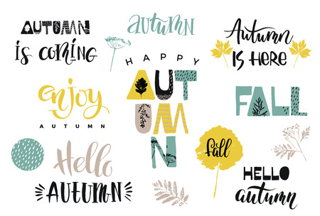Autumn. Vector lettering design for card, poster, brochure, flyer, web and other usersのイラスト素材