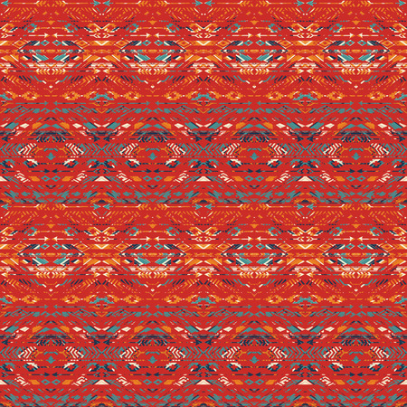 Tribal ethnic seamless pattern with geometric elements. Vector background