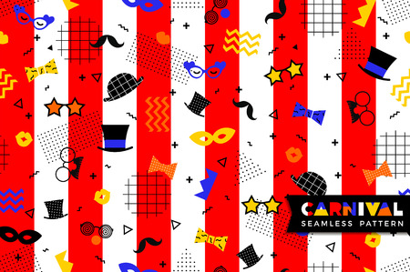 Carnival seamless pattern in Memphis styleのイラスト素材