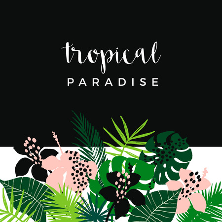 Summer tropical design. Vector template. Design element.のイラスト素材