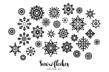 Set of snowflakes, Design element illustration for Christmas.のイラスト素材