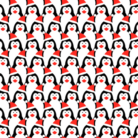 Penguins pattern Design element illustration for Christmas.のイラスト素材