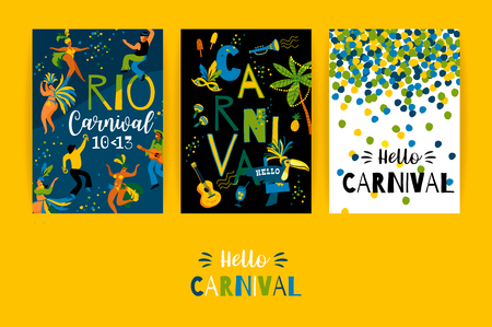 Brazil carnival. Vector templates for carnival concept and other users. Design elements.のイラスト素材