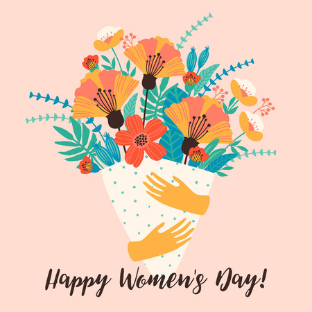 International Women s Day. Vector template for card, poster, flyer and other usersのイラスト素材