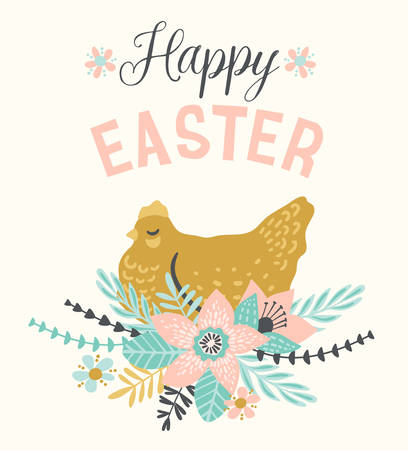 Happy Easter. Vector template for card, poster, flyer and other users.のイラスト素材