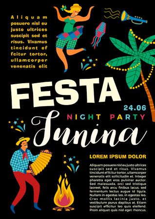 Festa Junina. Vector template.のイラスト素材