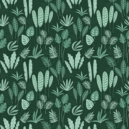 Abstract seamless pattern with tropical leaves.のイラスト素材