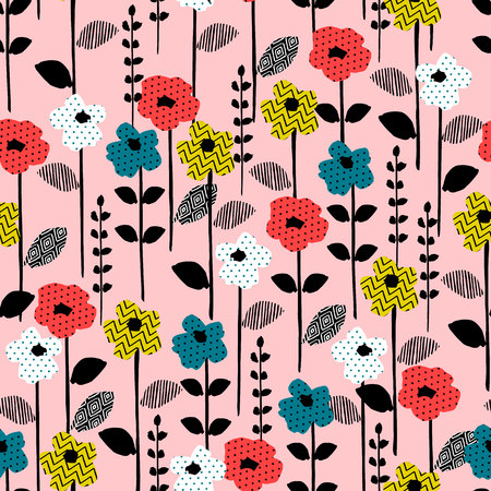 Floral abstract seamless pattern. Vector design for different surfases.の写真素材