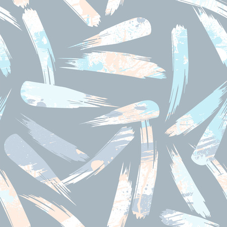 Abstract artistic seamless pattern with strokes. Trendy hand drawn textures. Modern abstract design for paper, cover, fabric, interior decor and other users.のイラスト素材